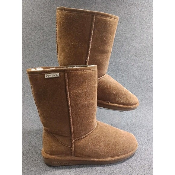Bearpaw Emma Short Boots Womens 8 Suede Upper Sheepskin Wool Lined Pull On - Picture 2 of 15